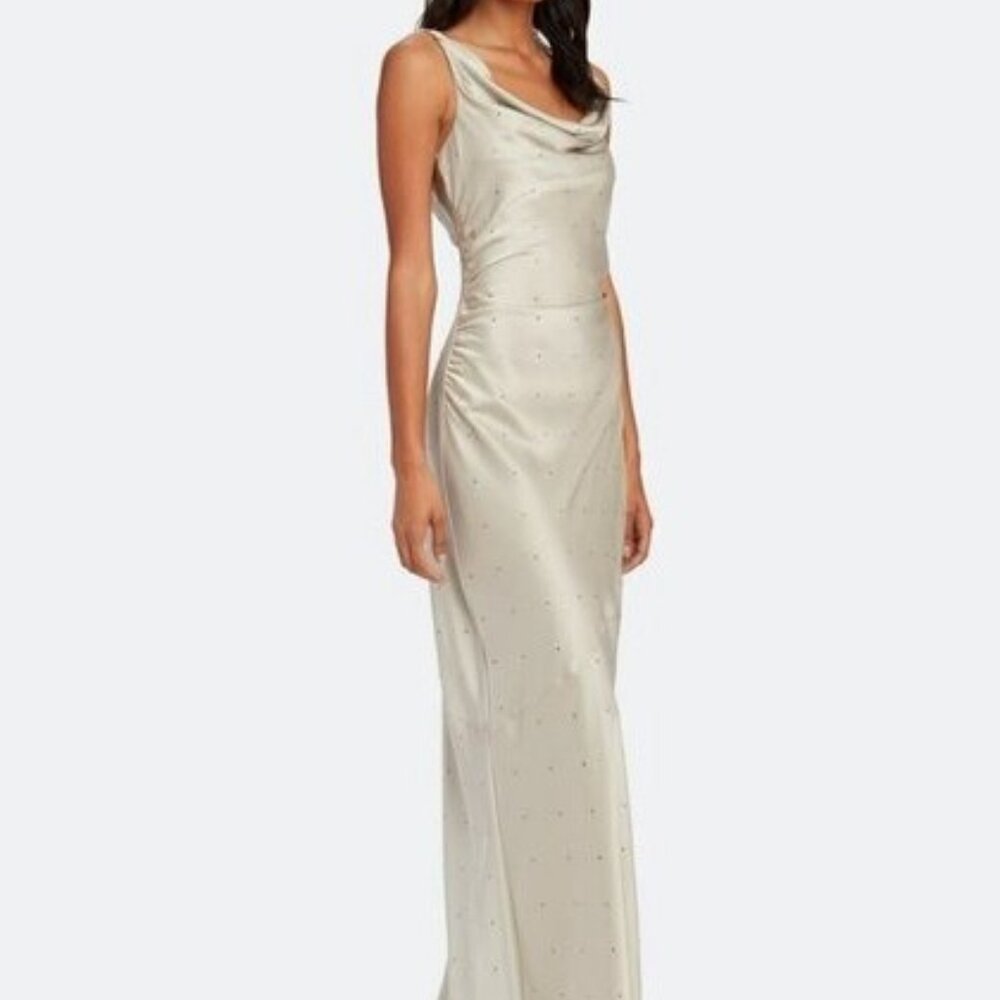 Diane von Furstenberg Eden Storm Crystal Cowl Neck Evening Gown